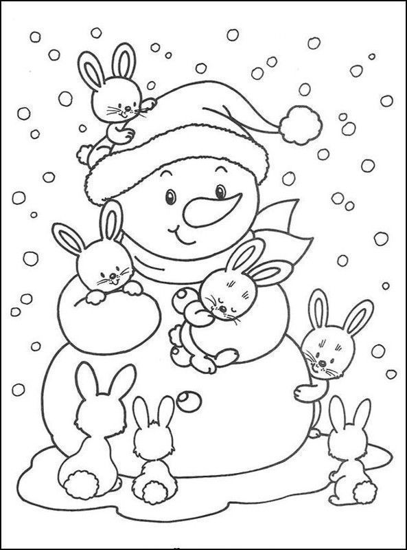 coloriage bonhomme de neige