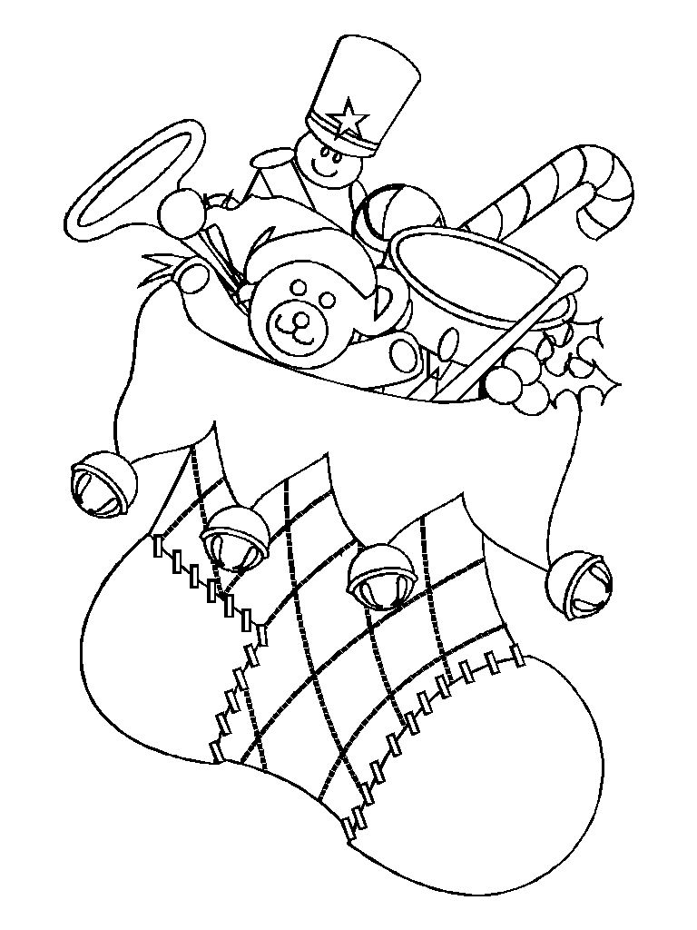 noel coloriages noel Page 3 La chaussette de No l