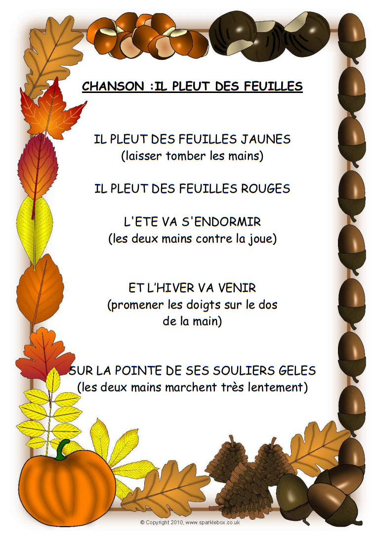 Poesie Lautomne Cp Il Pleut Des Feuilles Jaunes